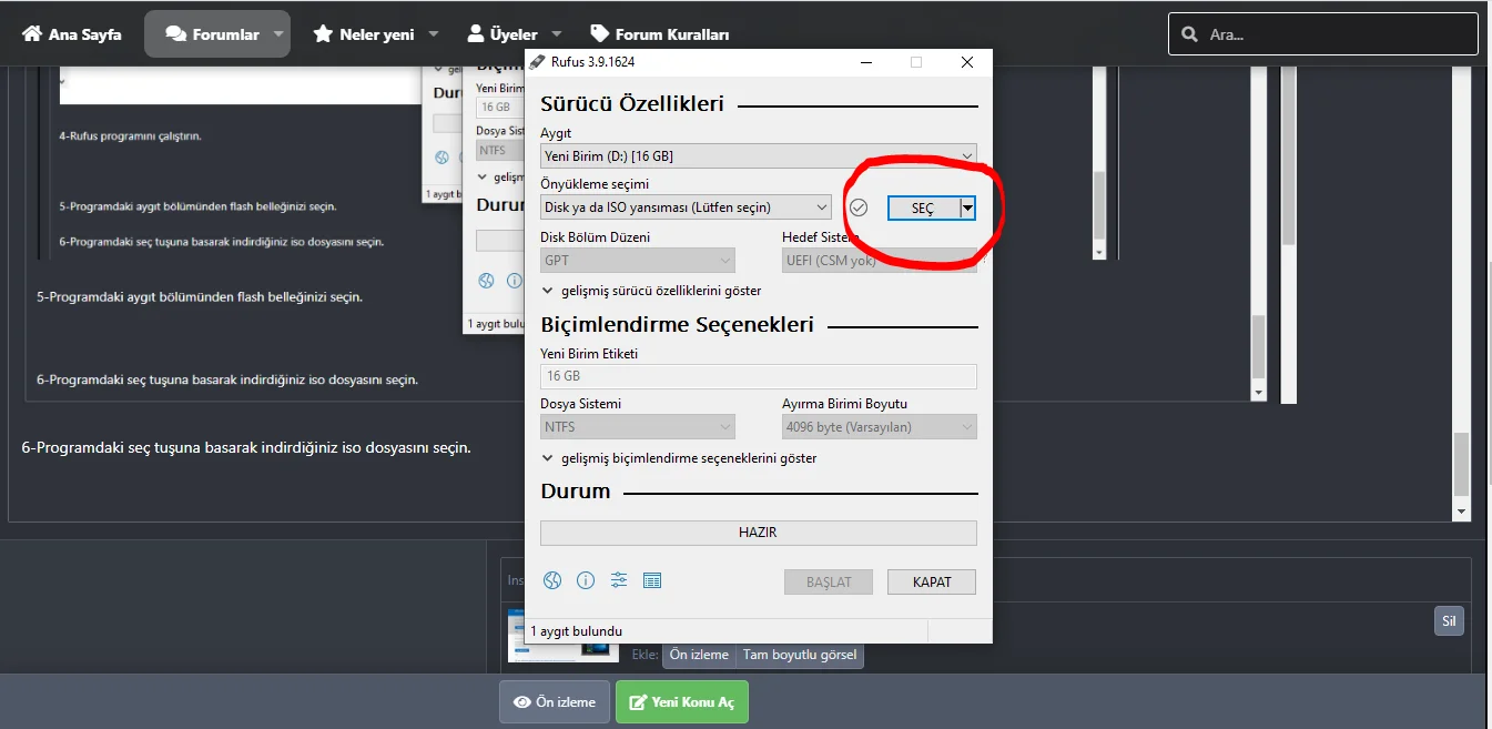 [REHBER] İso dosyası Usb Belleğe Nasıl Yazılır ( Format Flaşı Oluşturma