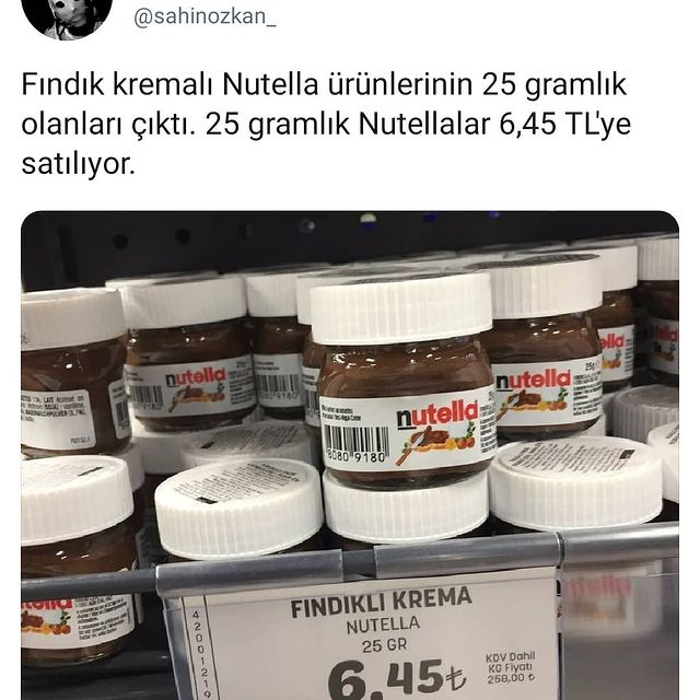 Nutella 25 Gr Fiyatları