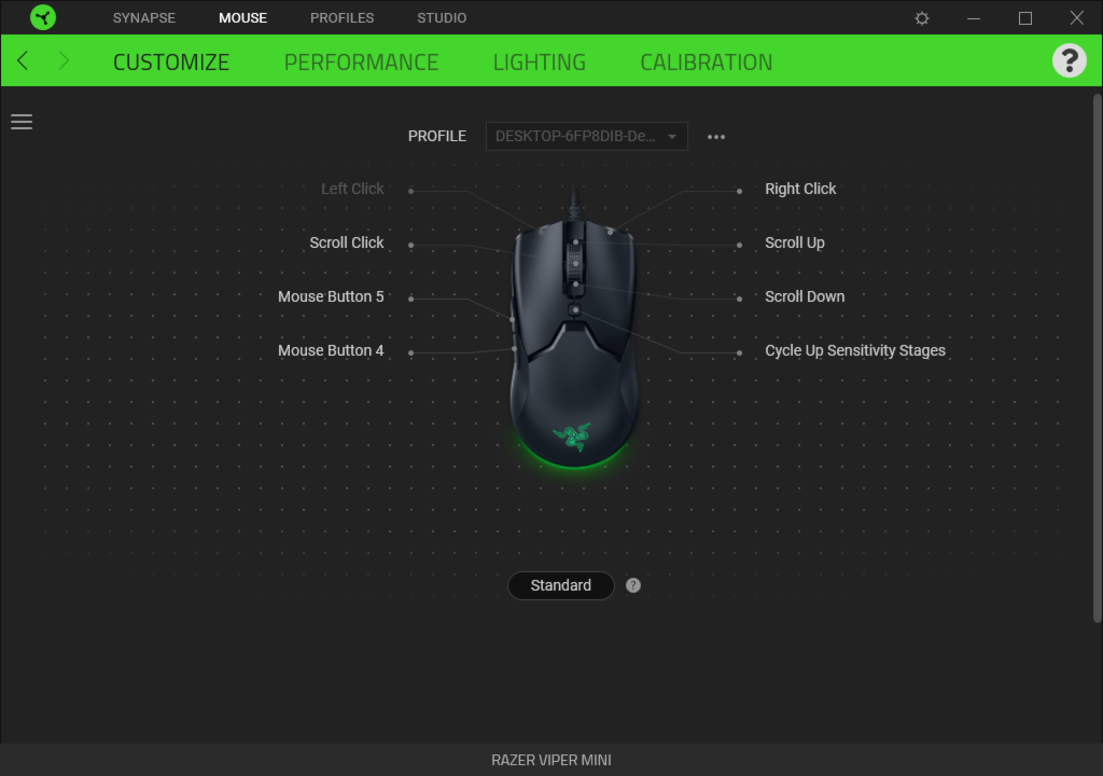 Mini как настроить. Razer Synapse мышь. Razer Synapse 3 мышь. Razer Viper Mini софт. Dpi Razer Viper Mini.