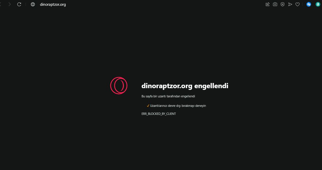Как удалить dinoraptzor org из браузера