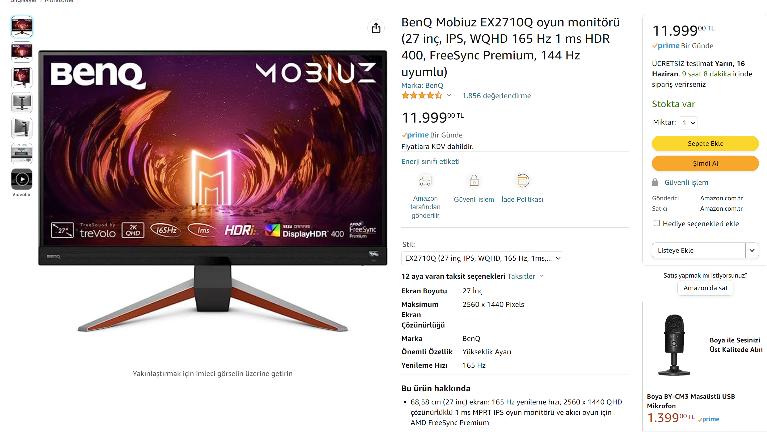 BenQ Mobiuz EX2710Q- 165Hz Gaming Monitor 🔥 