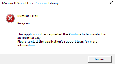 Ubisoft connect Microsoft visual studio C++ runtime library hatası ...