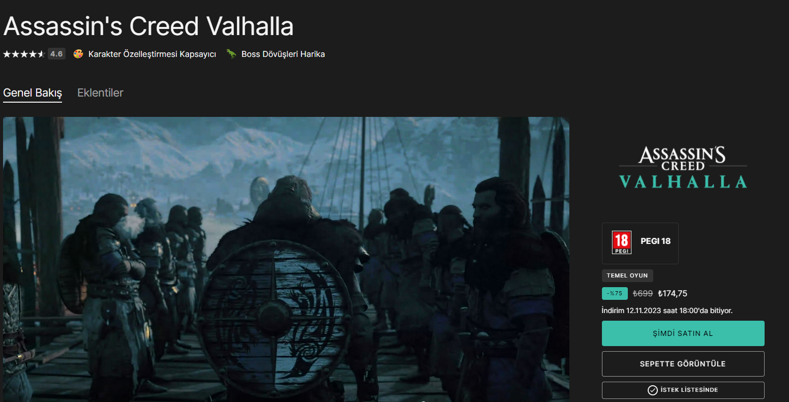 İndirim Bitti! - Assassin's Creed Valhalla ₺174,75🔥[Epic Games ...