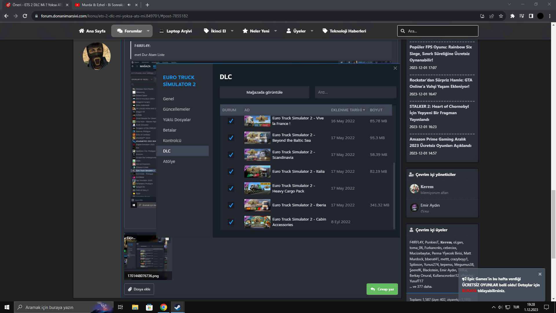 Öneri - ETS 2 DLC Mi ? Yoksa ATS Mi ? | Donanım Arşivi Forum