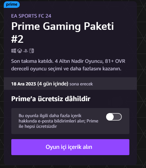 EA Sports FC 24: Prime Gaming ücretsiz paketleri nasıl alınır?