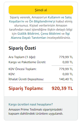 Amazon Prime ile Alınca Depozito Veriyor muyuz? | Donanım Arşivi Forum