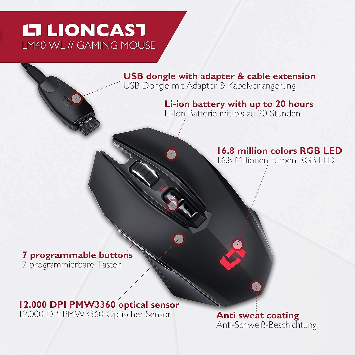 🔥İndirim - Lioncast LM40 WL PWM 3360 Kablosuz Mouse 574 TL | Donanım ...