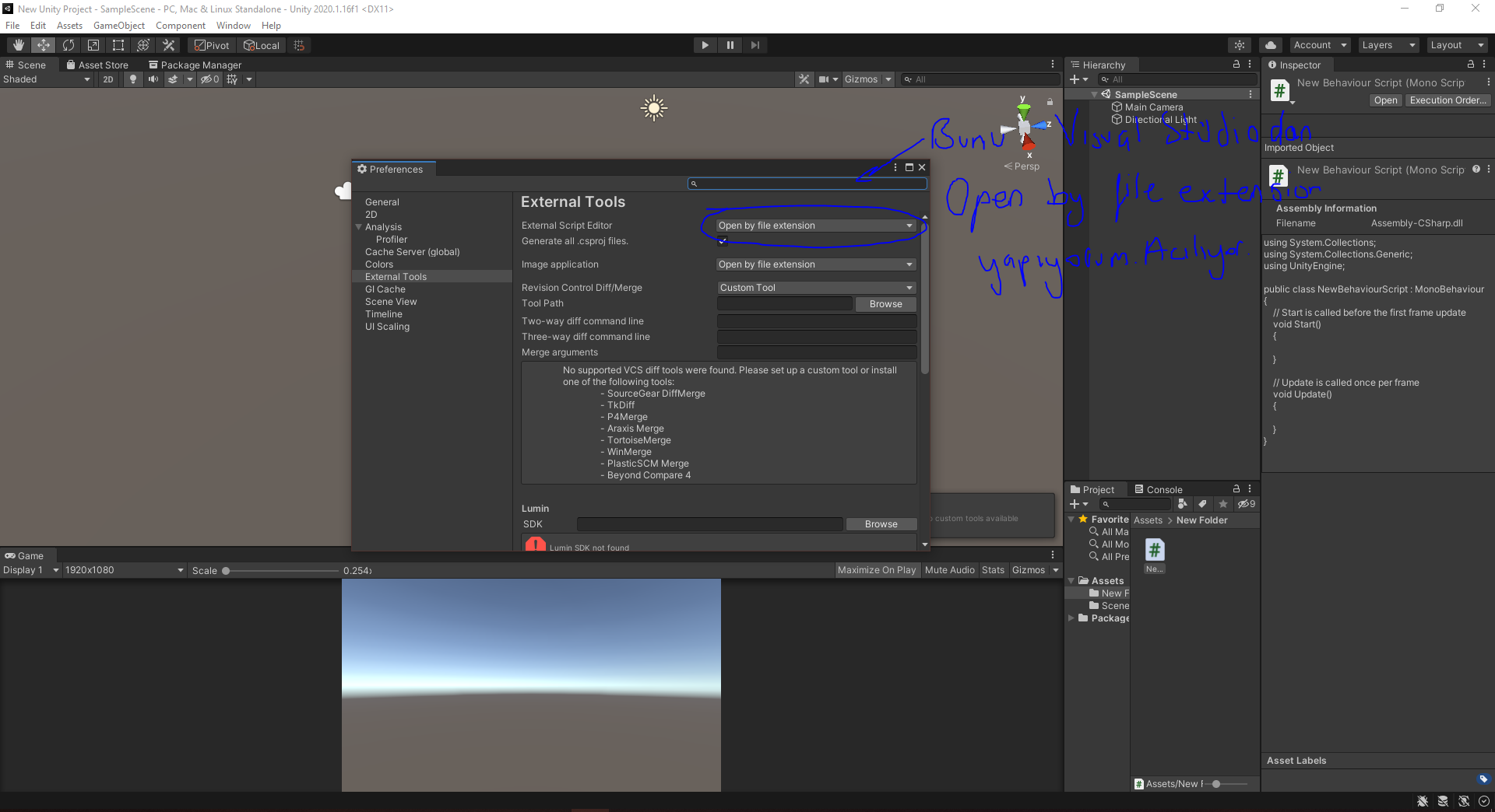 Visual studio не открывает проект unity