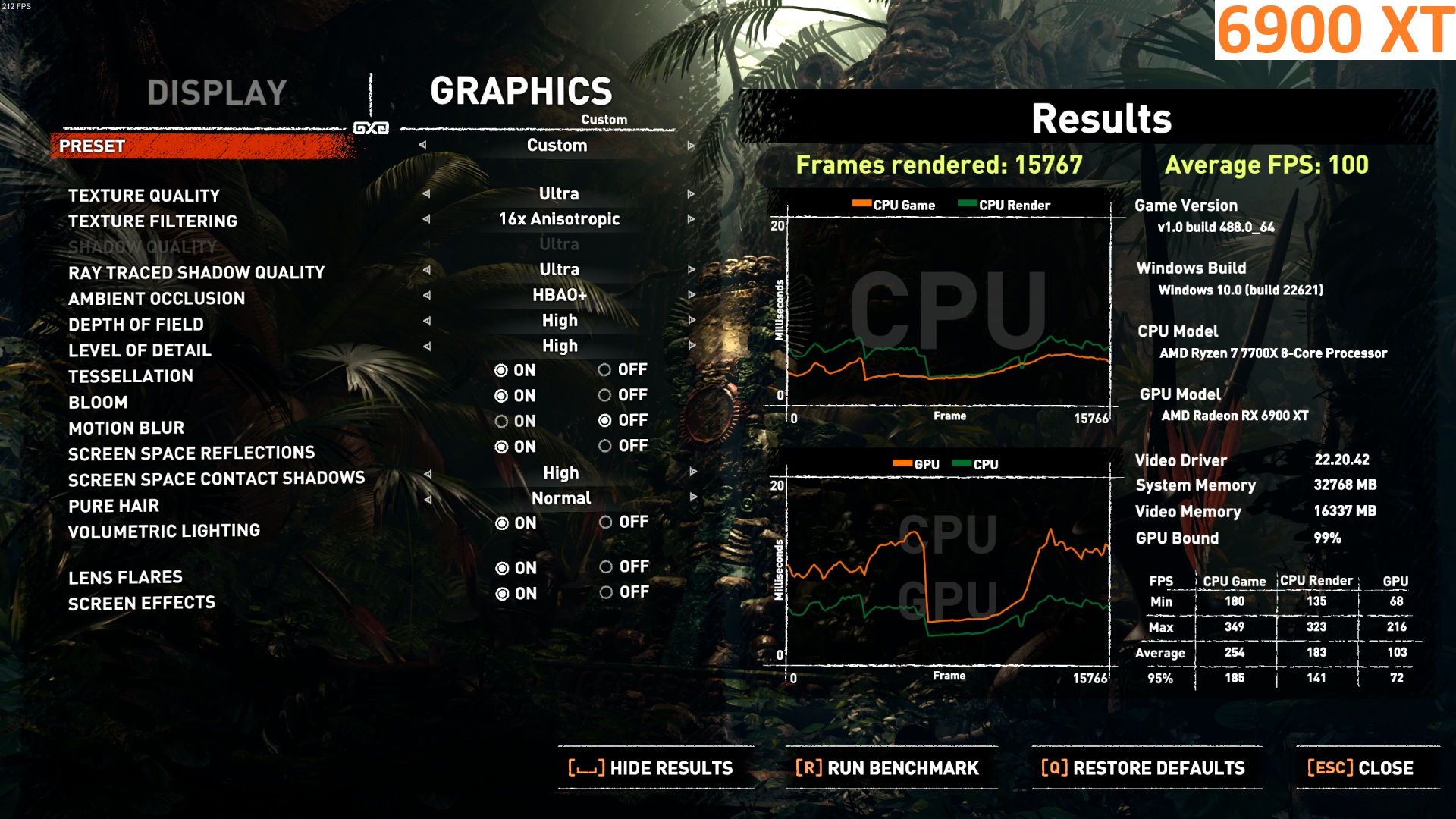 2K Custom Tüm ayarlar en sona getirildi(Intel XeSS Kapalı, AMD FidelityFX CAS Kapalı, Ray Trac...jpg