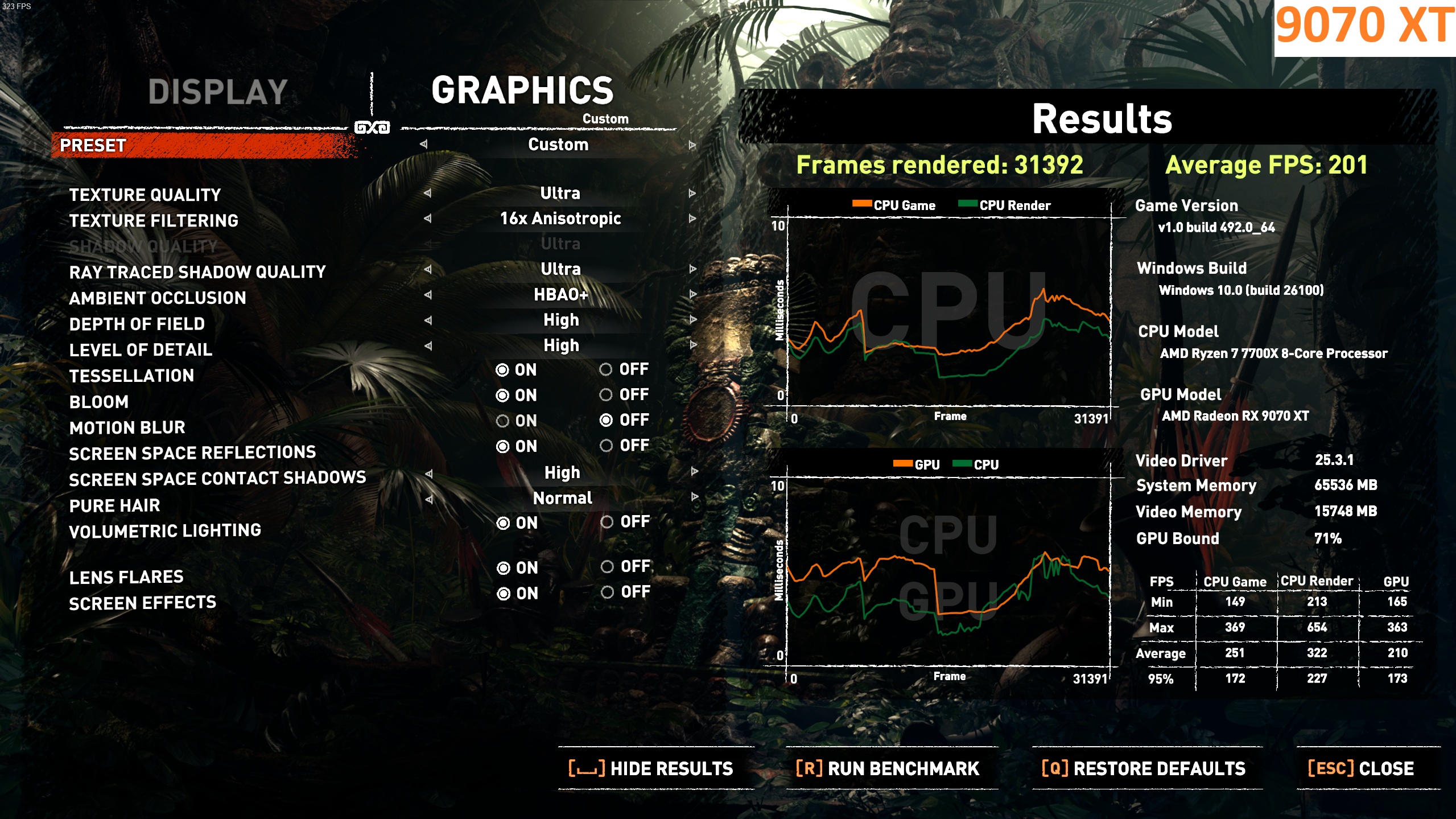 2K Custom Tüm ayarlar en sona getirildi(Intel XeSS Performans, AMD FidelityFX CAS Kapalı, Ray ...jpg