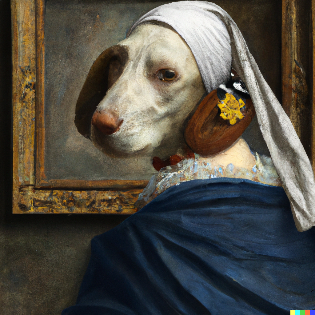 DALL·E 2022-12-04 09.09.00 - Dog  WITH A PEARL EARRING by johannes vermeer.png