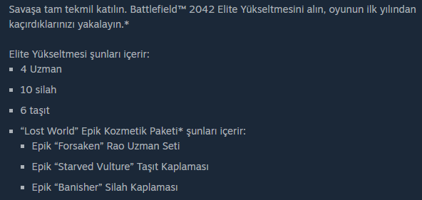 BF5 Steam'de ek paketler var mı?