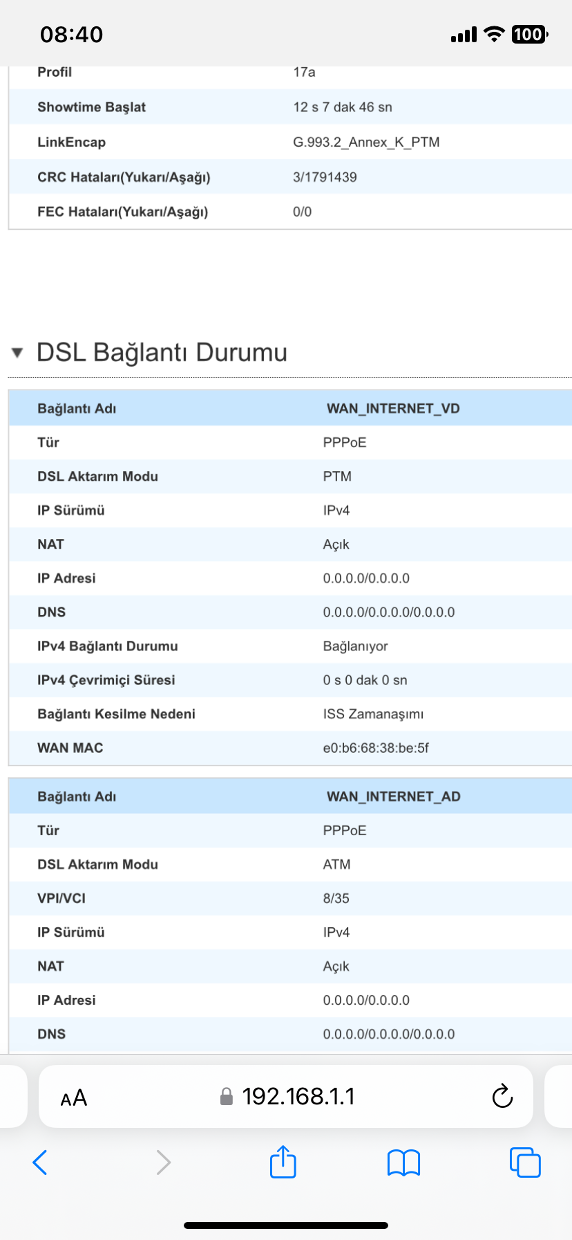 Modem ıss zaman aşımı ne demek Donanım Arşivi Forum