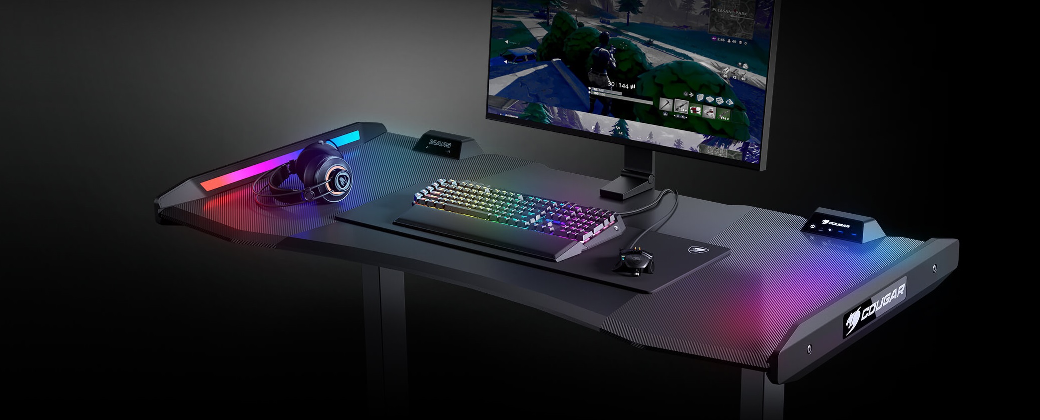 Геймерские столы для компьютера с подсветкой. Cougar Mars Pro 150. Игровой стол Gaming Desk cougar Mars. Стол для ПК cougar Mars. Стол cougar Mars Pro 150.