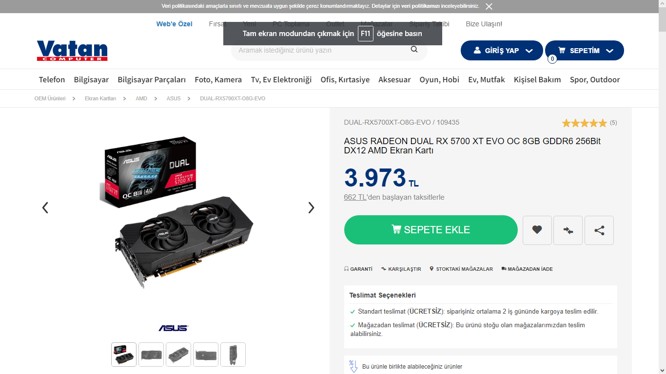 Rehber Vatan 18 KDV indirimi için kaçırlmayacak EKran Kartları