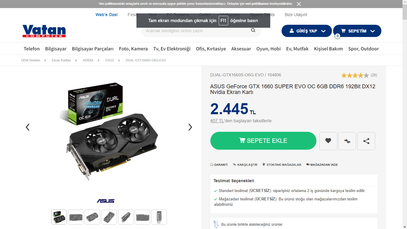 Rehber Vatan 18 KDV indirimi için kaçırlmayacak EKran Kartları