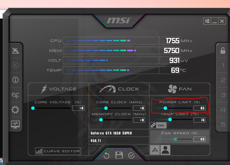 Power limit в msi afterburner что это