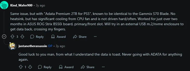 Screenshot 2025-07-17 at 17-24-59 Can anything be done with my ADATA Gammix S70 Blade SSD tha...webp