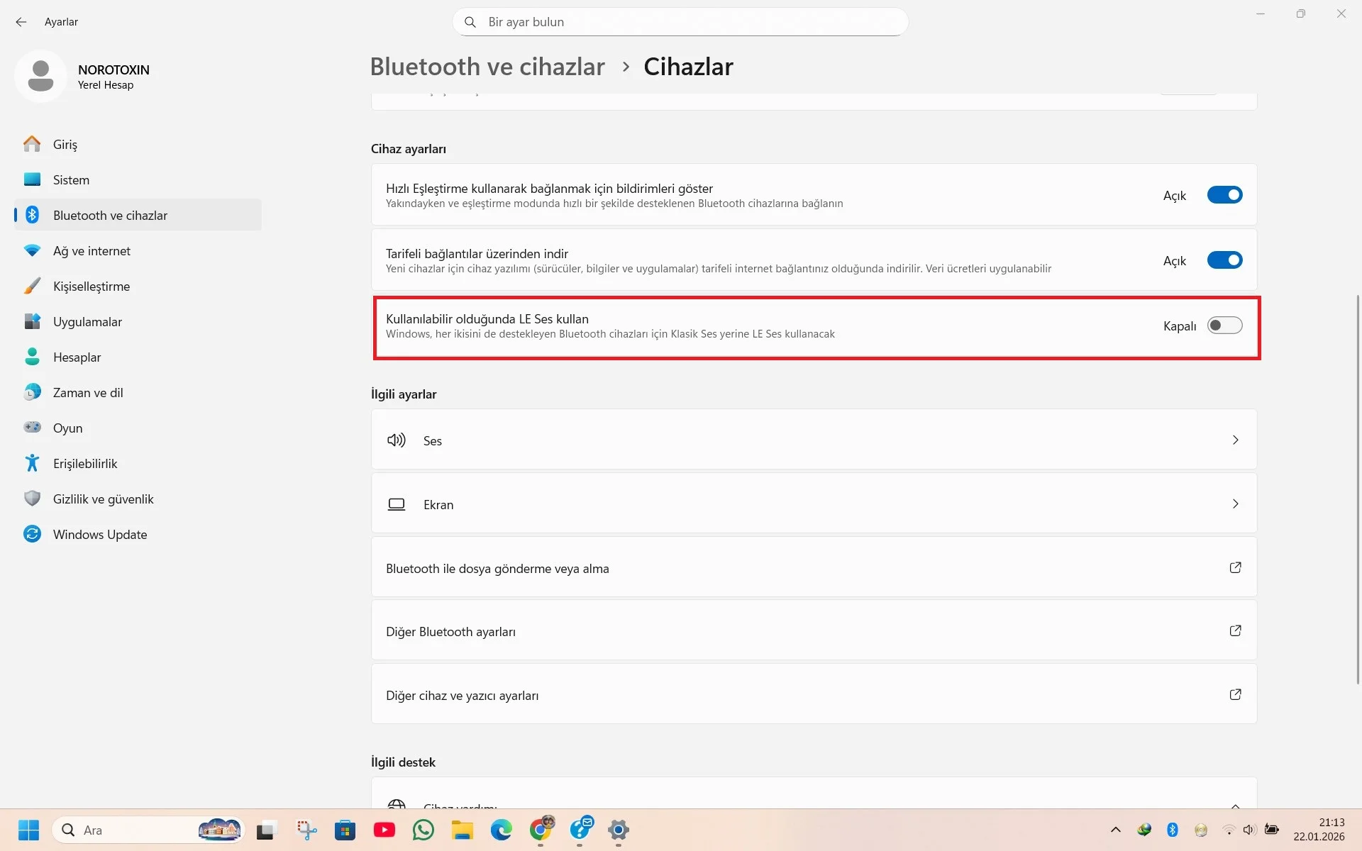 Windows LE Ses ayarı.webp