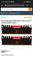 Pny Xlr 8 2x8 16 Gb ddr4 Ram 3200mhz