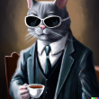 DALL·E 2022-10-06 21.07.10 - cat wearing a suit and sunglasses drinking tea digital art .png