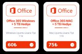 Microsoft Office 365 + 5TB Alan Hediye