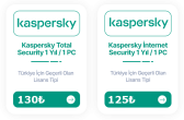 Kaspersky Internet/Total Security 1 Yıllık Lisans