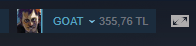 steam 370TL  SATILIK BAKİYE