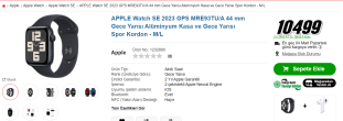 Apple Watch SE 2023 44mm MediaMarkt Adınıza Fatura Kargo Gönderimli