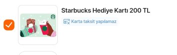 Starbucks 400₺ Gift Card 300₺ - Coffy Kahve 19₺🔥🔥