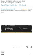 Kingston Fury 3200 Mhz 2x8 - 16 GB RAM