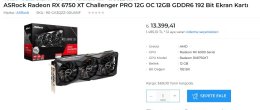 ASRock Radeon RX 6750 XT Challenger PRO 12G OC 12GB GDDR6 192 Bit Ekran Kartı