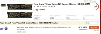 Team Group T-Force Vulcan TUF Gaming Alliance 16 GB 3200 Mhz Dual.webp